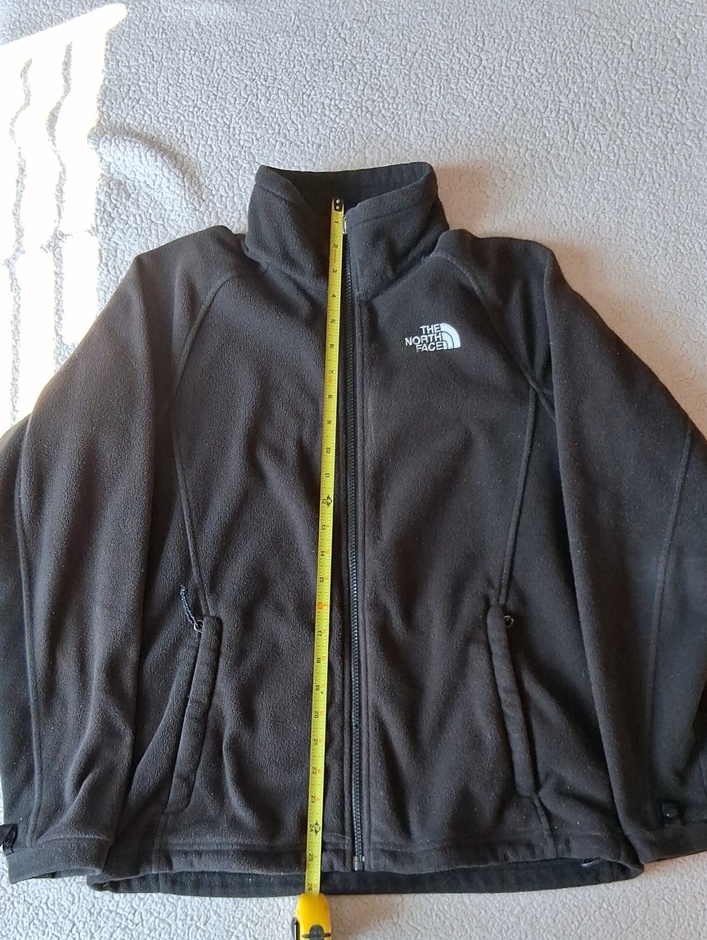The North Face Black Fleece Zip-Up Jacket with Logo